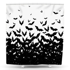 Lofaris Spooky Black Bat Halloween Horror Shower Curtain