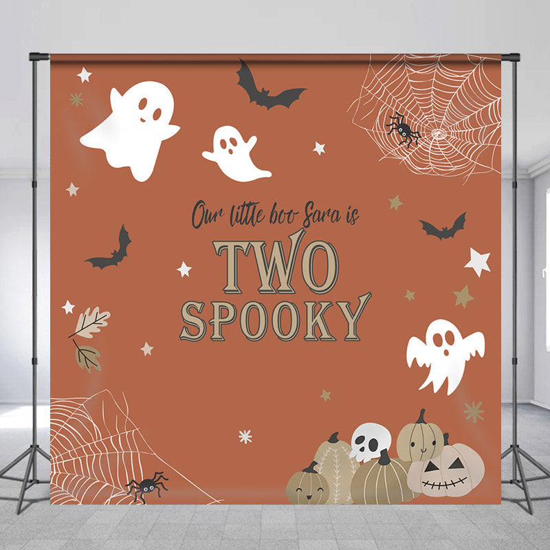 Lofaris Spooky Brown Custom Halloween 2nd Birthday Backdrop