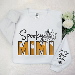 Lofaris Spooky Mimi Halloween Embroidered Custom Sweatshirt