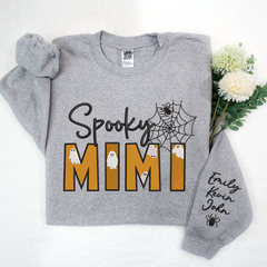 Lofaris Spooky Mimi Halloween Embroidered Custom Sweatshirt