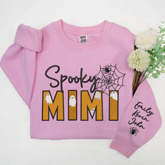 Lofaris Spooky Mimi Halloween Embroidered Custom Sweatshirt