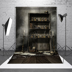 Lofaris Spooky Wooden Cupboard Floor Halloween Photo Backdrop