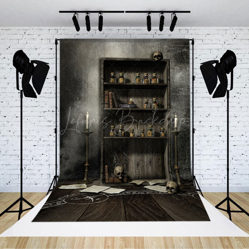 Lofaris Spooky Wooden Cupboard Floor Halloween Photo Backdrop