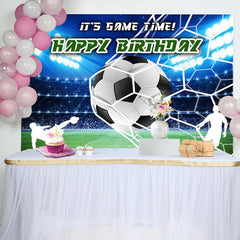 Lofaris Spotlight Football Field Happy Birthday Backdrop