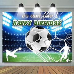 Lofaris Spotlight Football Field Happy Birthday Backdrop