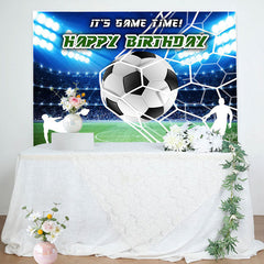 Lofaris Spotlight Football Field Happy Birthday Backdrop