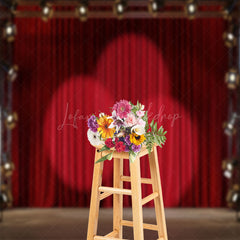 Lofaris Spotlight Red Curtain Stage Backdrop For Photography