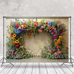 Lofaris Spring Colorful Floral Arch Wall Photography Backdrop