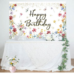 Lofaris Spring Colorful Floral Backdrop For Birthday Party