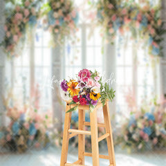 Lofaris Spring Colorful Floral Window Backdrop For Wedding