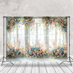 Lofaris Spring Colorful Floral Window Backdrop For Wedding