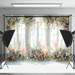 Lofaris Spring Colorful Floral Window Backdrop For Wedding