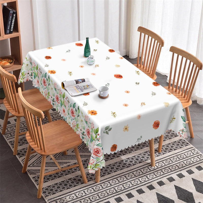 Lofaris Spring Colorful Flowers Repeat Tablecloth For Kitchen