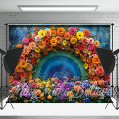 Lofaris Spring Fine Art Oil Painting Flower Rainbow Backdrop