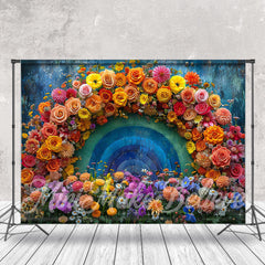 Lofaris Spring Fine Art Oil Painting Flower Rainbow Backdrop