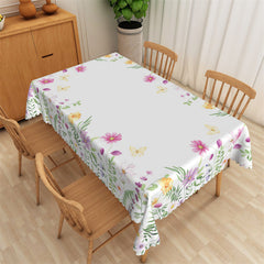 Lofaris Spring Flowers Butterfly Home Decorative Tablecloth