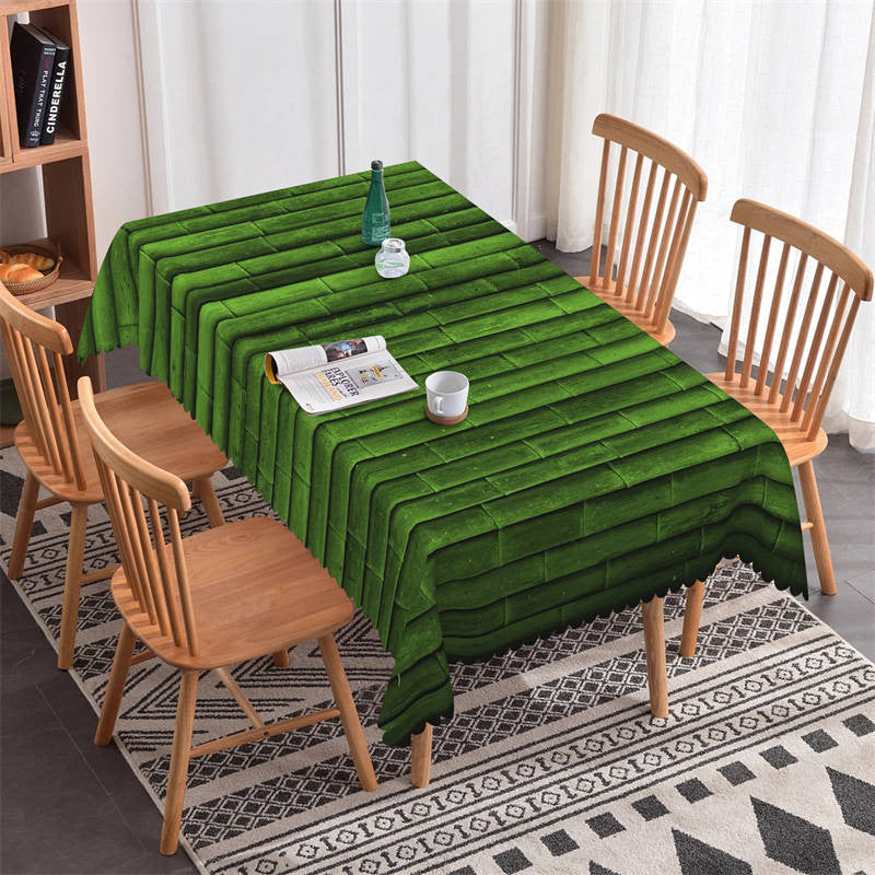 Lofaris Spring Green Bamboo Wall Rectangle Kitchen Tablecloth