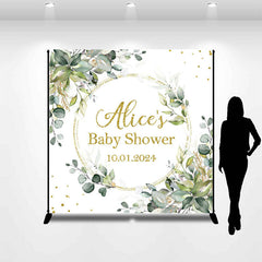 Lofaris Spring Green Leaves Boho Custom Baby Shower Backdrop