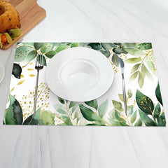 Lofaris Spring Green Leaves Nature Dining Set Of 4 Placemats