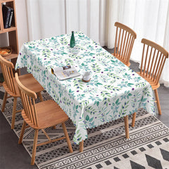 Lofaris Spring Green Leaves Repeat Tablecloth For Home Decor