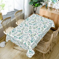 Lofaris Spring Green Leaves Repeat Tablecloth For Home Decor