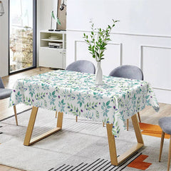 Lofaris Spring Green Leaves Repeat Tablecloth For Home Decor