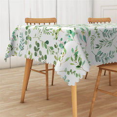 Lofaris Spring Green Plant Pattern Elegant Dining Tablecloth