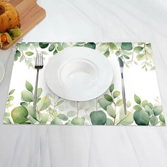 Lofaris Spring Greenery Natural White Set Of 4 Placemats