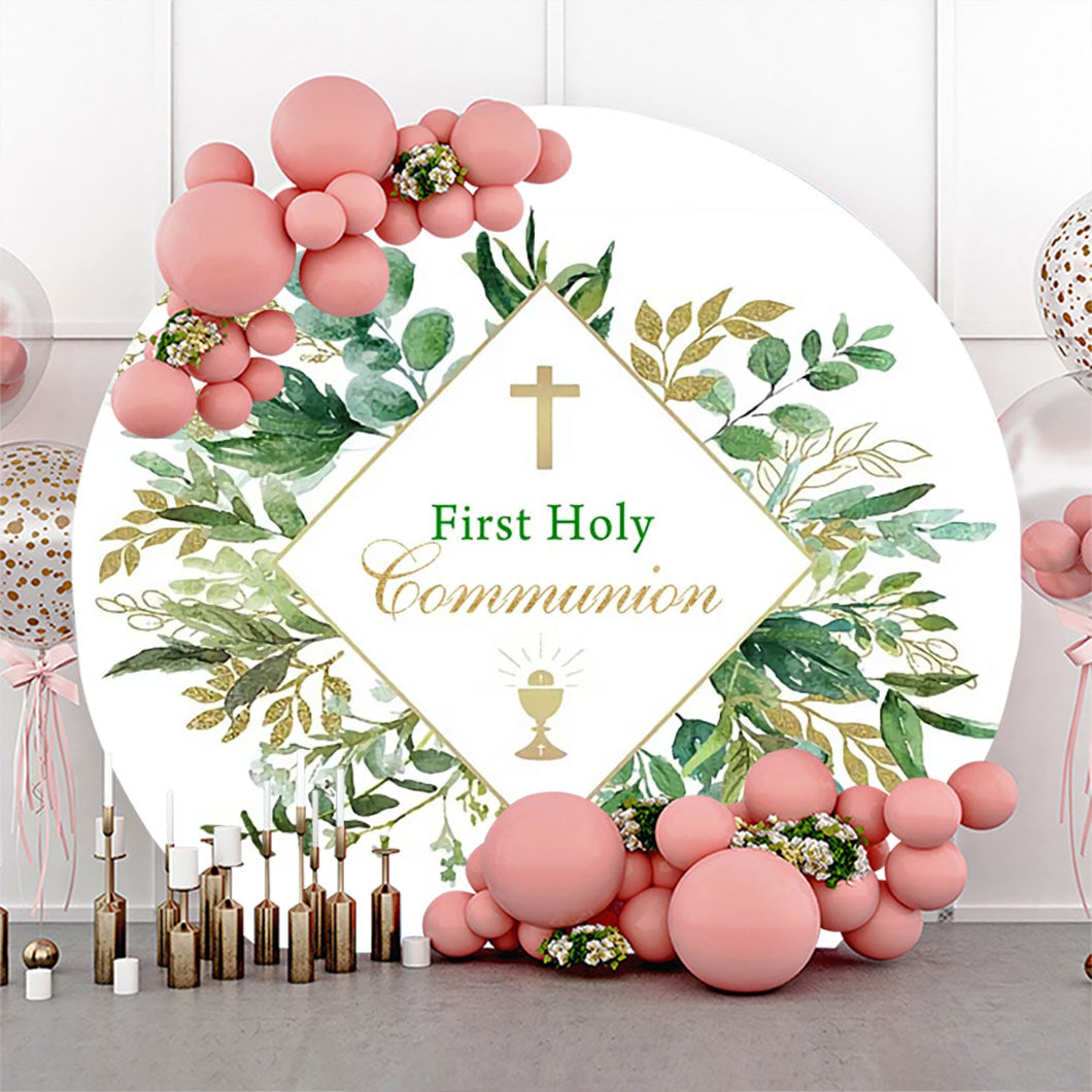 Lofaris Spring Leaves First Holy Communion Baptism Backdrop