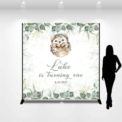 Lofaris Spring Leaves Hedgehog Custom 1st Birthday Backdrop