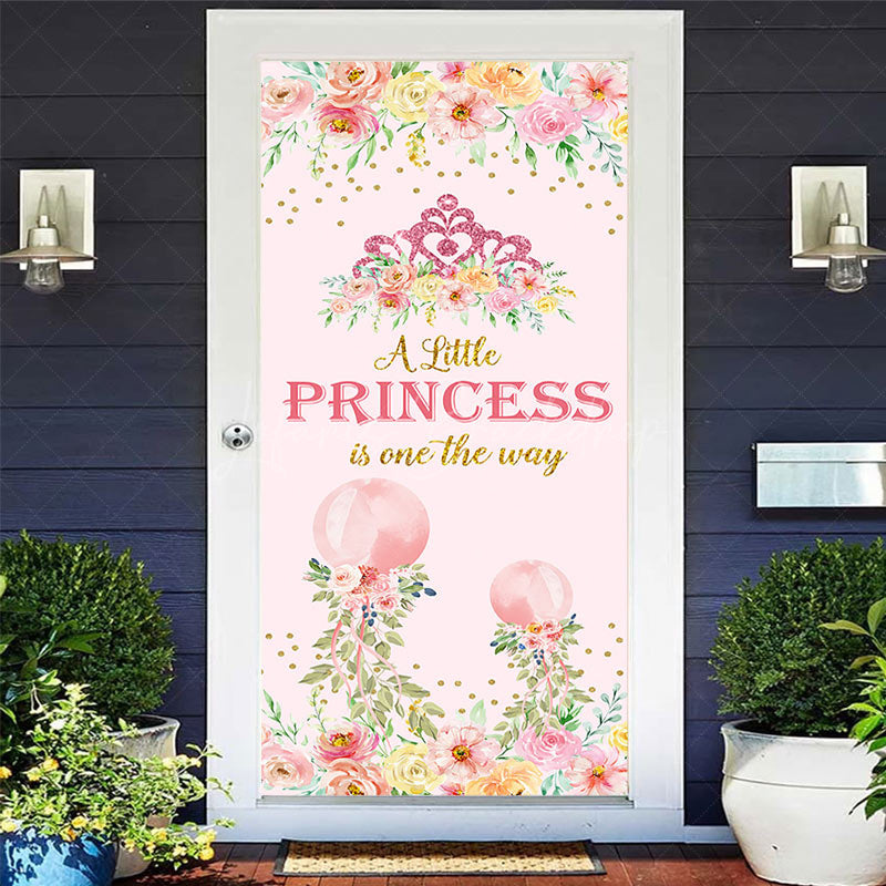 Lofaris Spring Little Princess Floral Baby Shower Door Cover