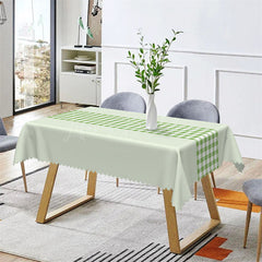 Lofaris Spring Mint Green White Plaid Rectangle Tablecloth