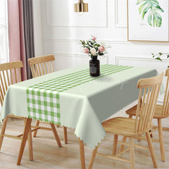 Lofaris Spring Mint Green White Plaid Rectangle Tablecloth