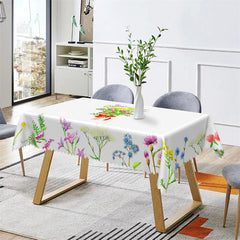 Lofaris Spring Multicolor Flowers Pastoral Picnic Tablecloth