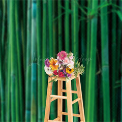 Lofaris Spring Nature Green Bamboo Backdrop For Photography