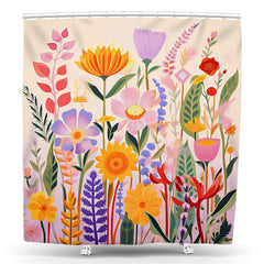 Lofaris Spring Painting Flowers Shower Curtain For Decor