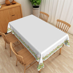 Lofaris Spring Simple White Floral Edge Kitchen Tablecloth