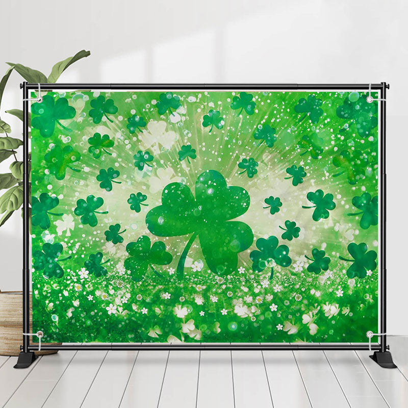 Lofaris Sputtered Dew Clover Daisy St Patricks Day Backdrop