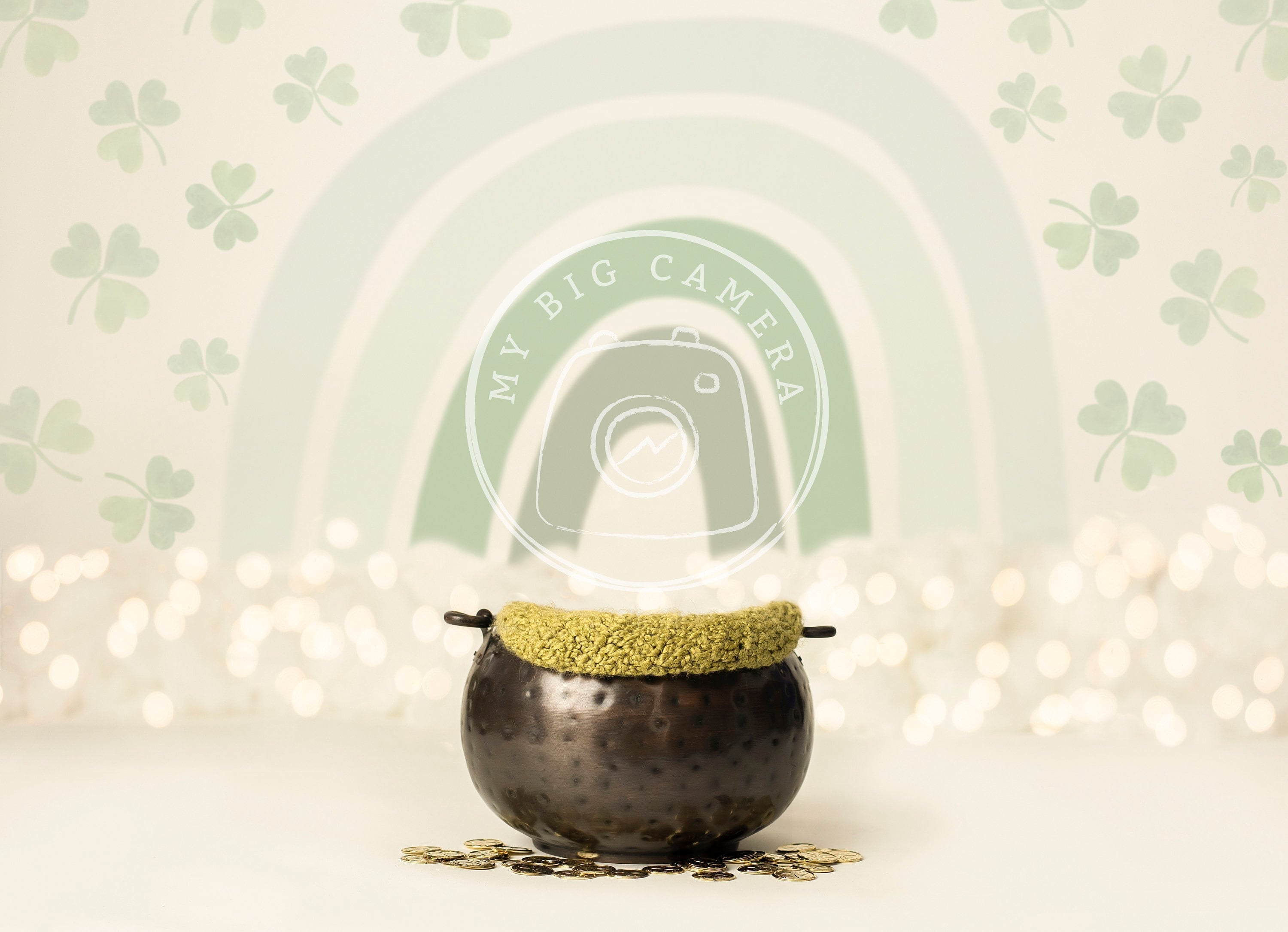 Lofaris St Patricks Day Boho Rainbow Gold Newborn Photography Backdrop