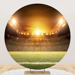 Lofaris Stadium Football Field Light Round Birthday Backdrop