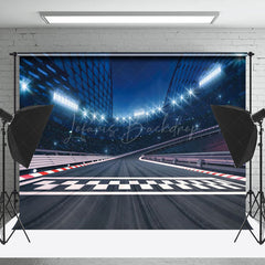 Lofaris Stadium Night Race Track Photography Backdrop