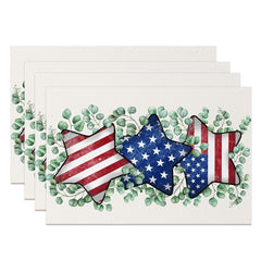 Lofaris Star Leaves Flag Independence Day Set Of 4 Placemats