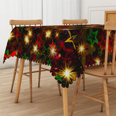 Lofaris Star Light Christmas Rectangle Tablecloth for Family