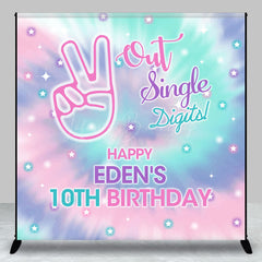 Lofaris Star Out Single Digits Custom 10th Birthday Backdrop