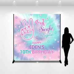 Lofaris Star Out Single Digits Custom 10th Birthday Backdrop