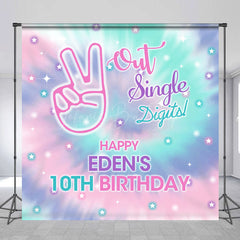 Lofaris Star Out Single Digits Custom 10th Birthday Backdrop