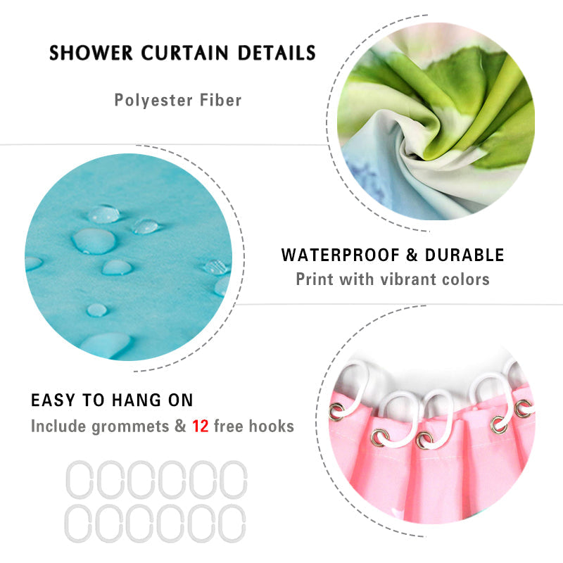 Beach Shells Decorations Shower Curtains Starfish Conch Shells Waterproof  Fabric Polyester Bathroom Decorations Ocean Shower Curtains