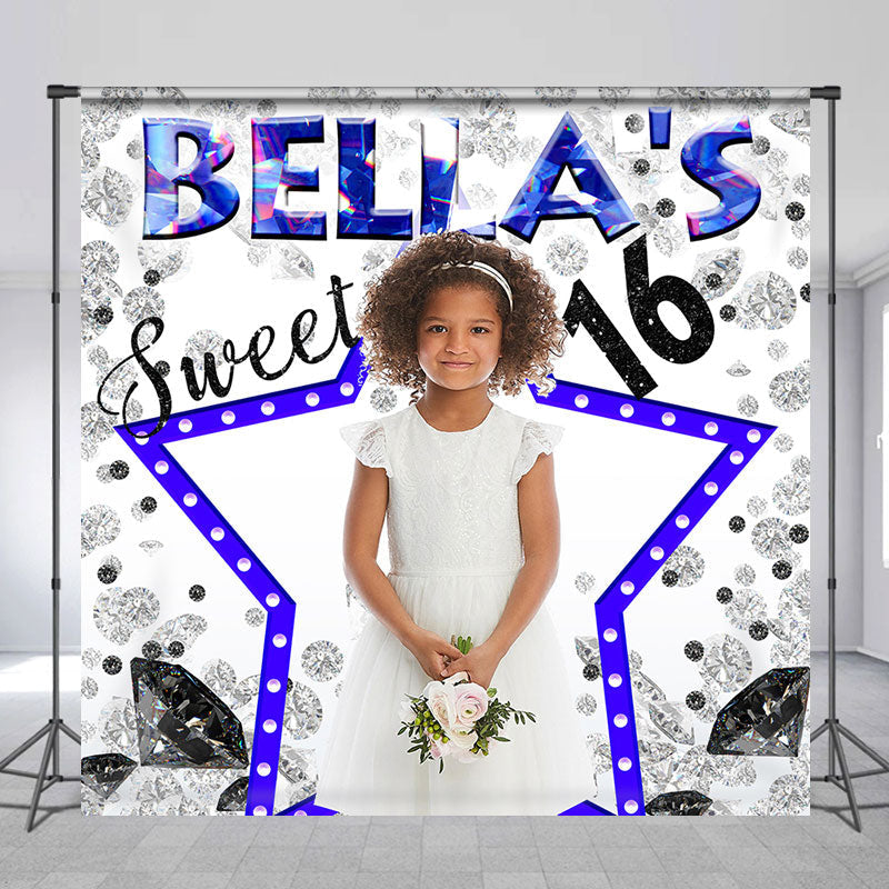 Lofaris Stars Diamond Custom Sweet 16 Birthday Backdrop