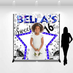 Lofaris Stars Diamond Custom Sweet 16 Birthday Backdrop