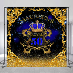 Lofaris Stars Gold Glitter Royal Custom 50Th Birthday Backdrop